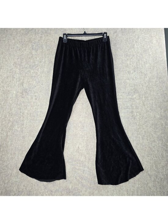 Rue21 Pants - Rue21 Womens Flared Pants Black Size L Stretch Velvet Polyester Blend